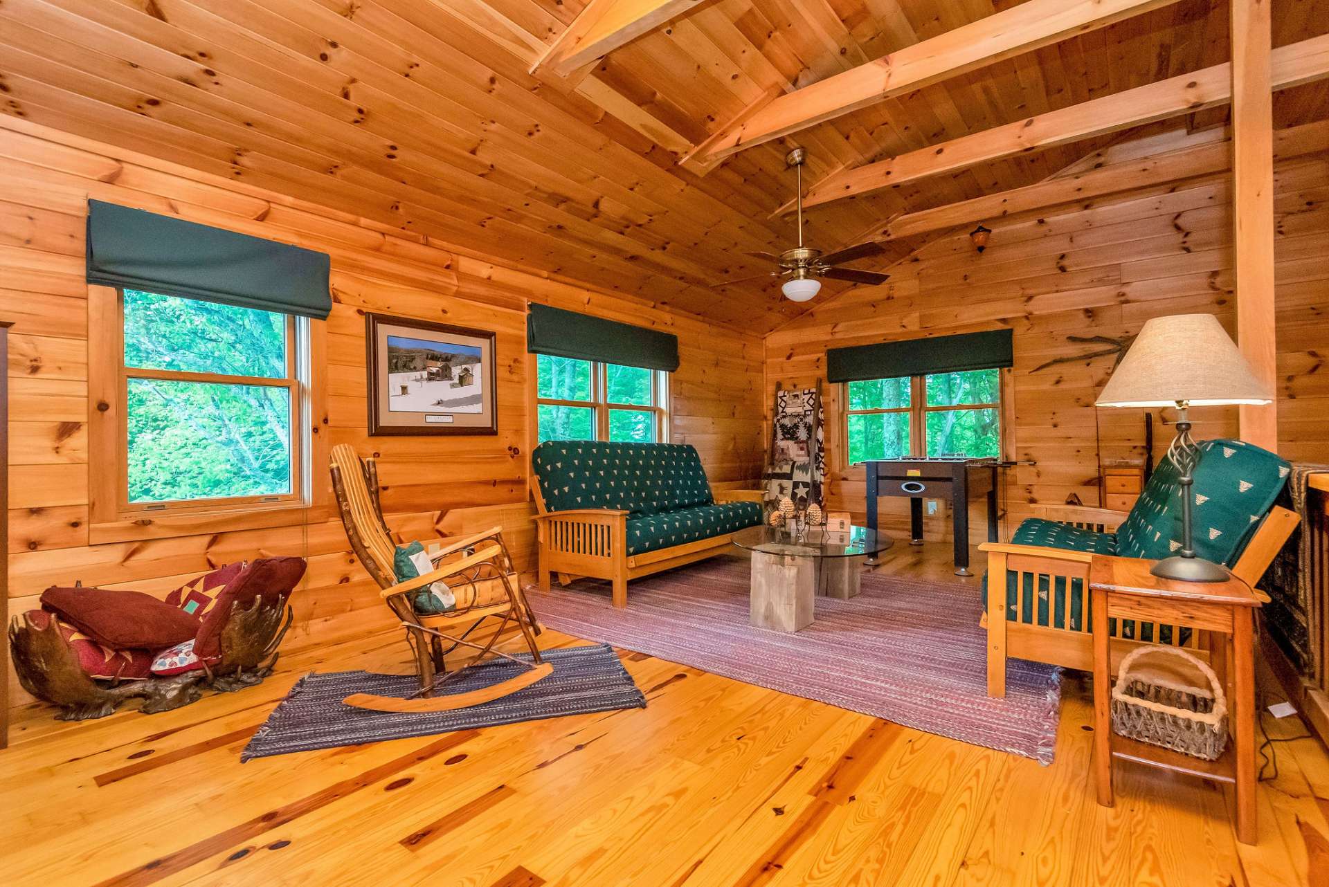 The loft provides additional living space.